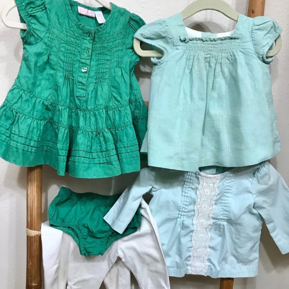 adorable green and blue spring lot, zara mini